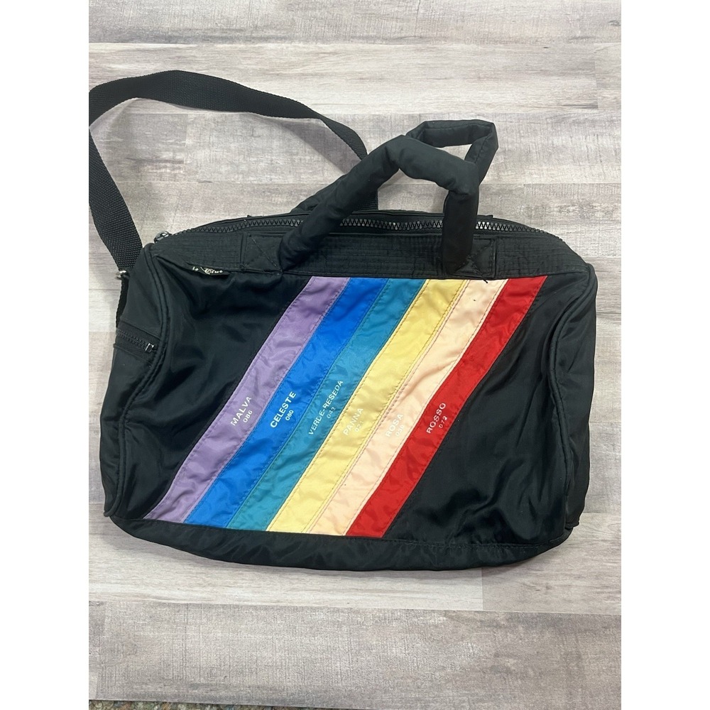 PrivateClub 80s Tote Bag Stripes Vintage Rainbow Retro Zipper